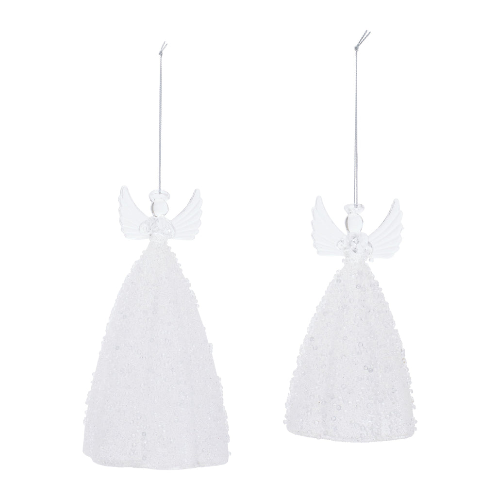 Glass Angel Ornament Set of 2