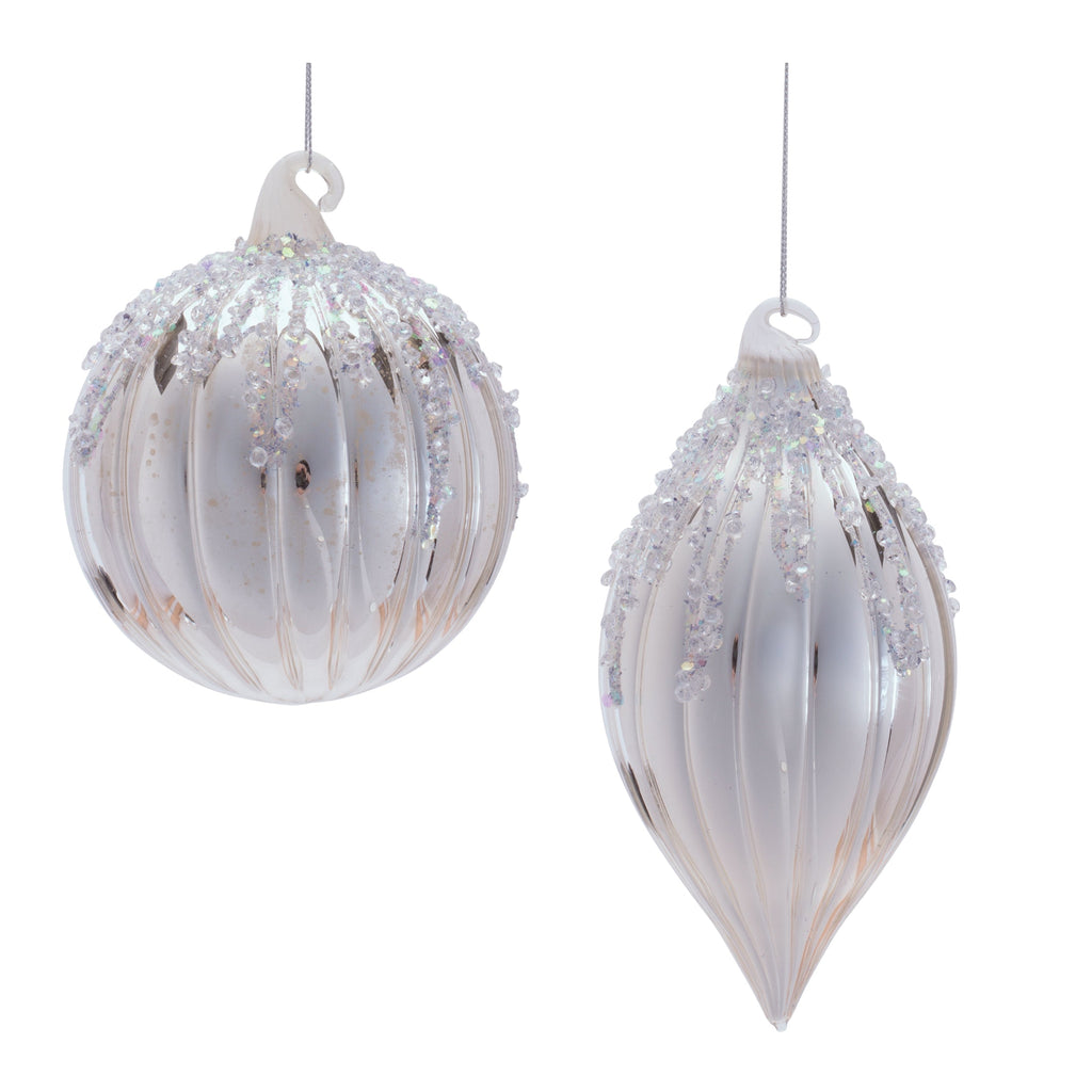 Glass Ornament Set of 6 Ð 4"D x 5.5"H
