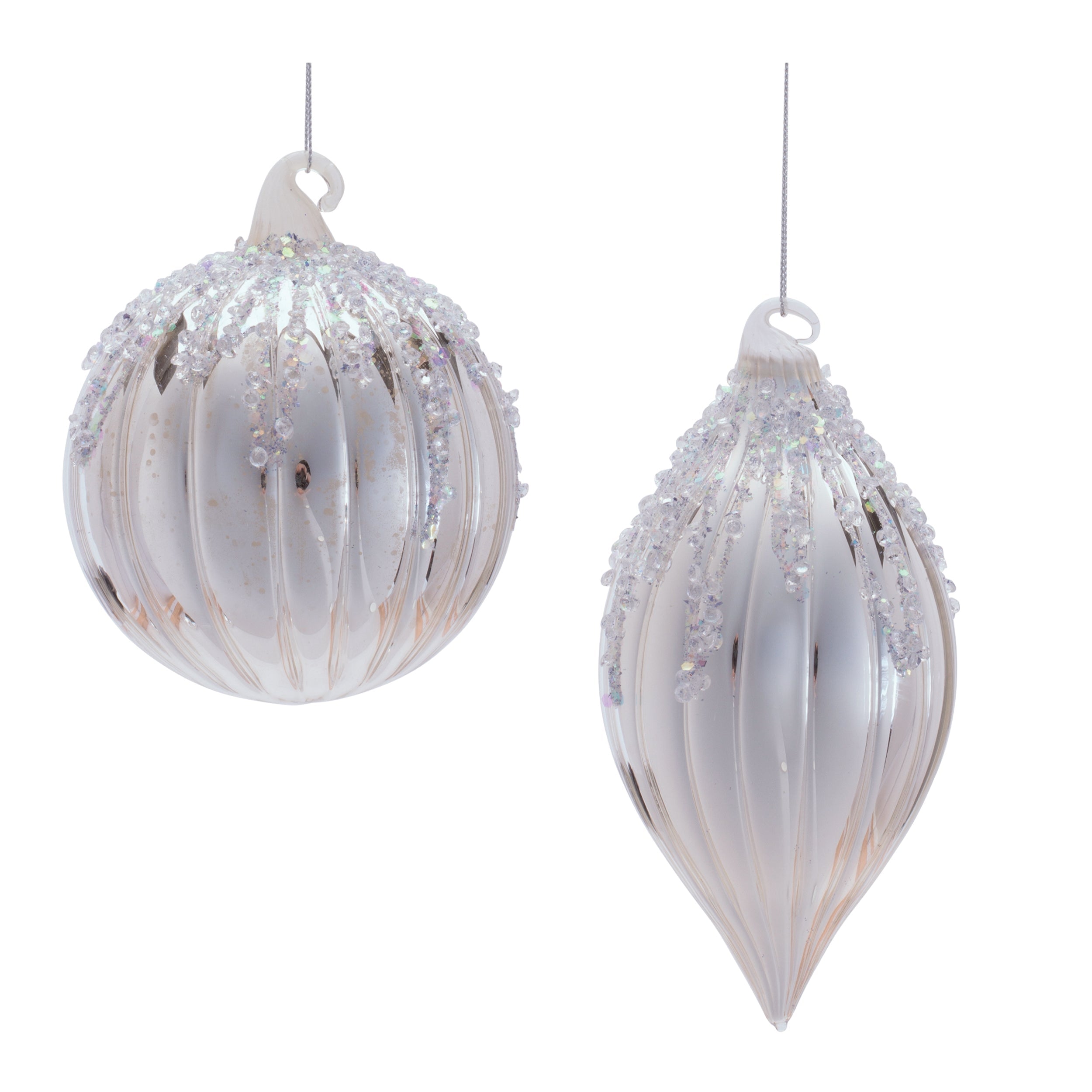 Glass Ornament Set of 6 Ð 4"D x 5.5"H