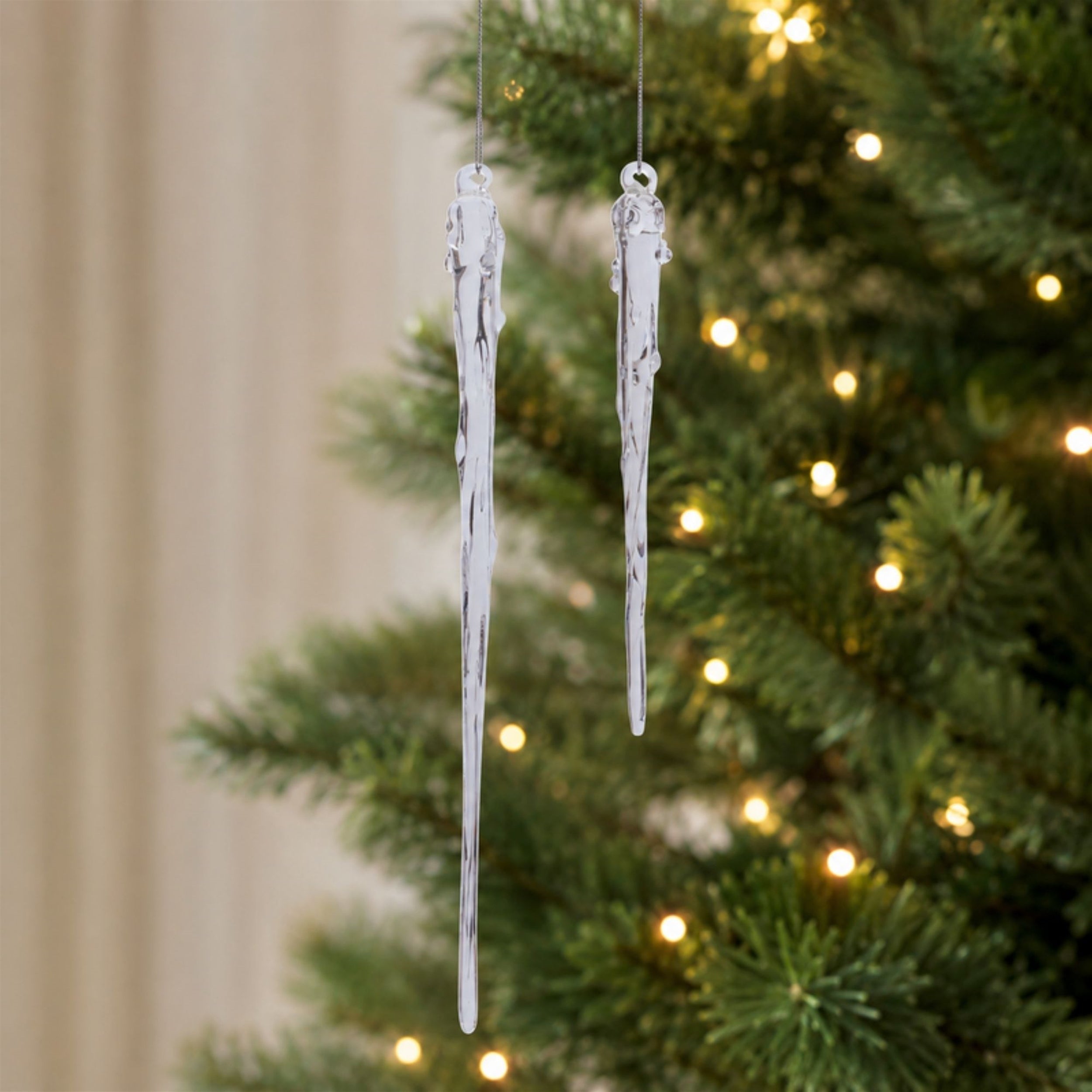 Glass Dripping Icicle Ornament (Set of 6)