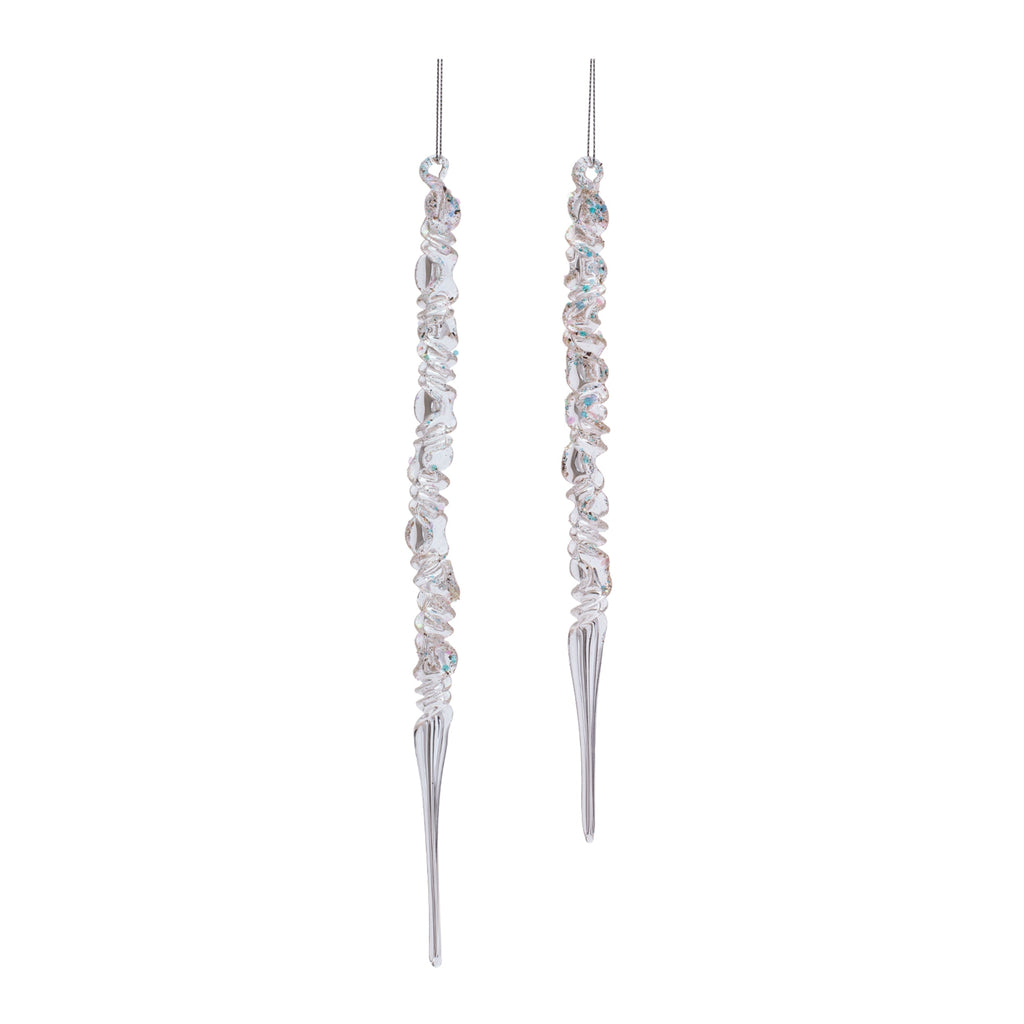 Glass Icicle Ornament Set of 6 Ð 9.75" & 11.5"