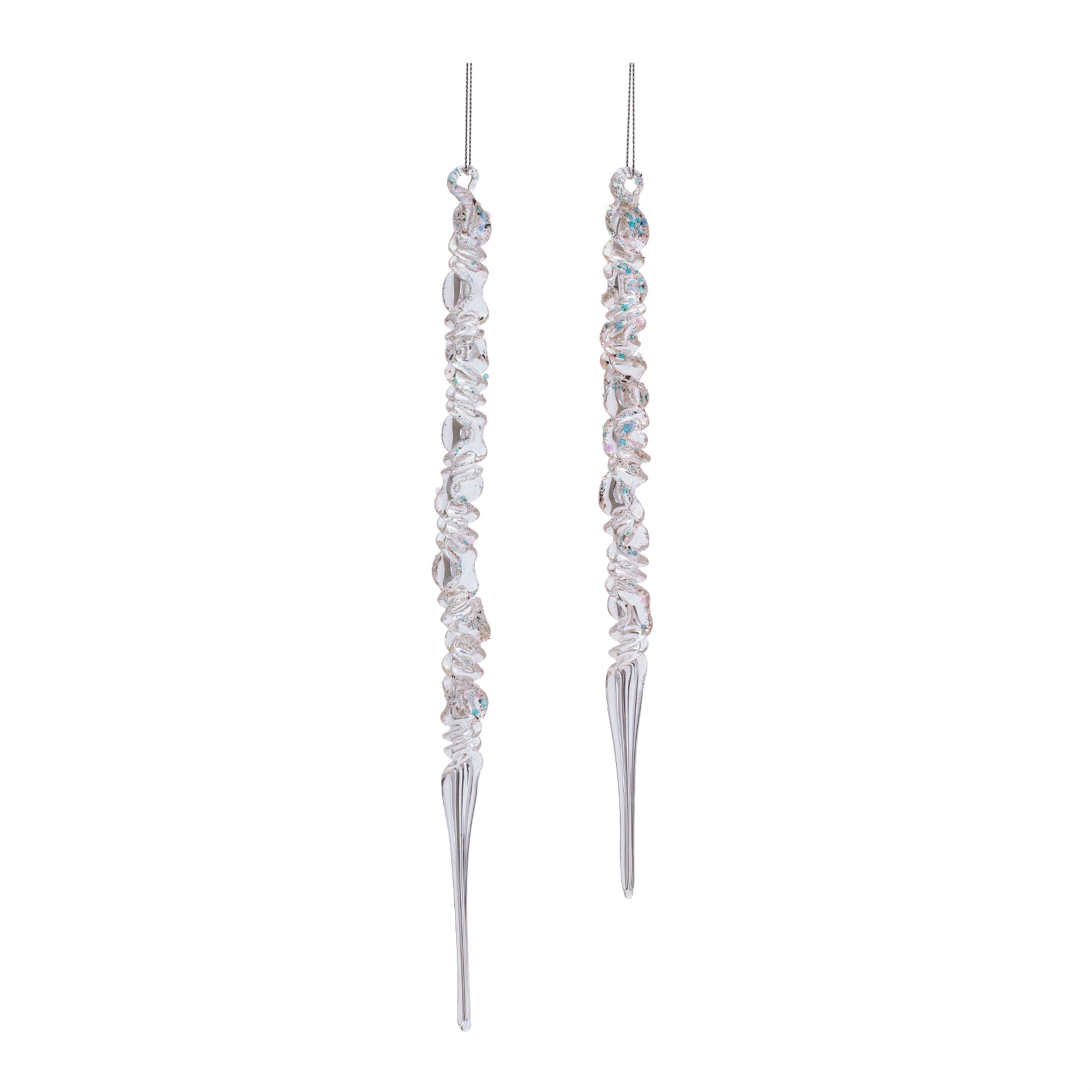 Glass Icicle Ornament Set of 6 Ð 9.75" & 11.5"