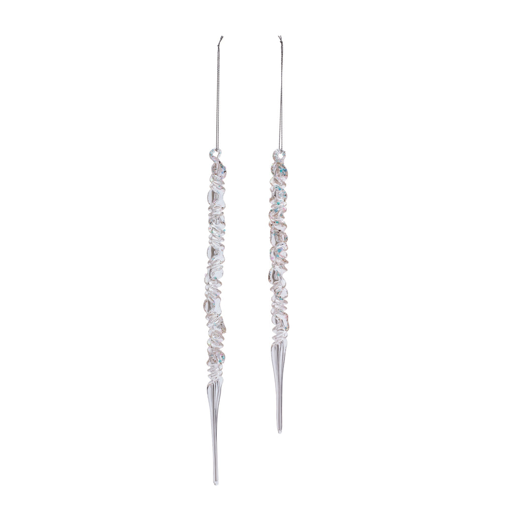 Glass Icicle Ornament Set of 6 Ð 9.75" & 11.5"