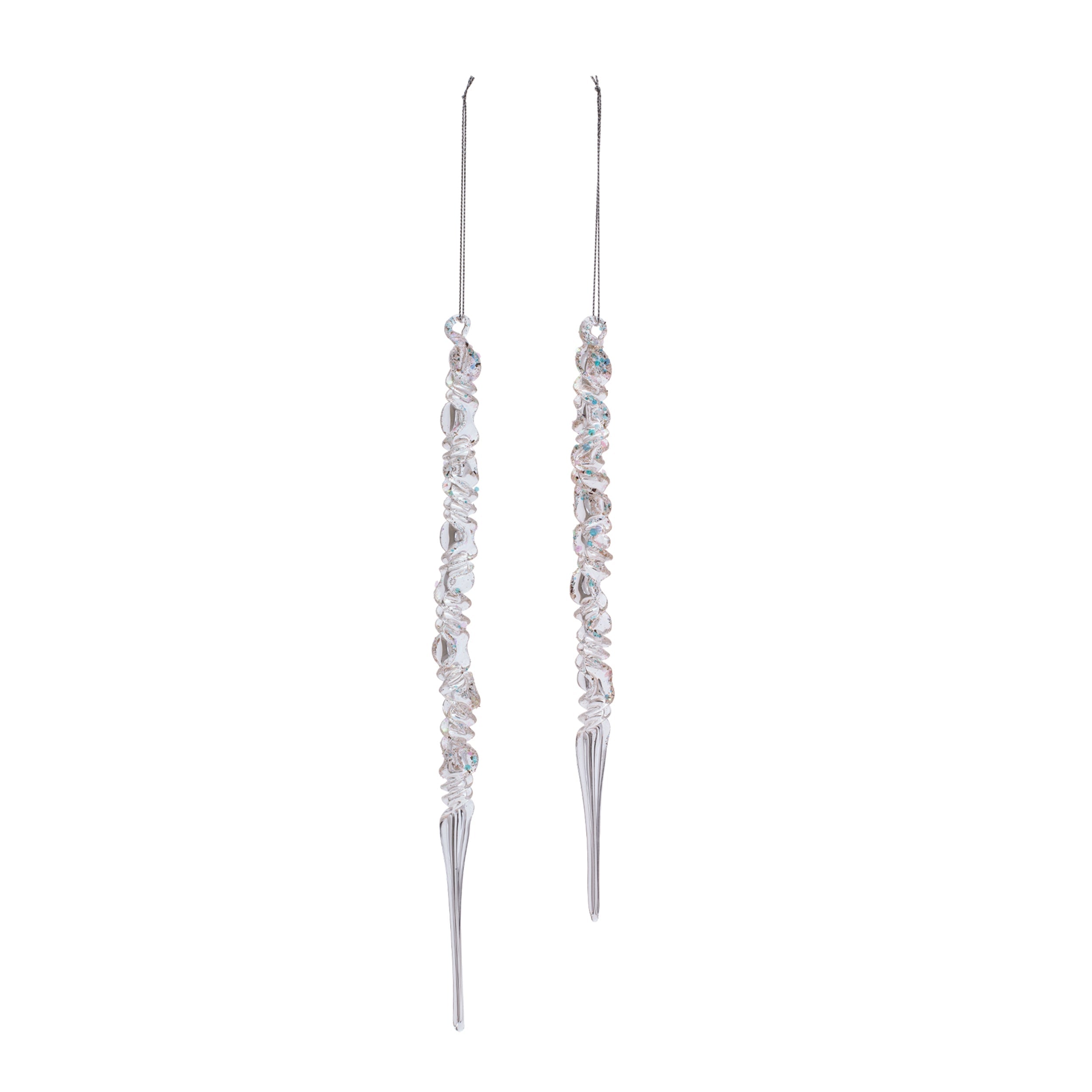 Glass Icicle Ornament Set of 6 Ð 9.75" & 11.5"