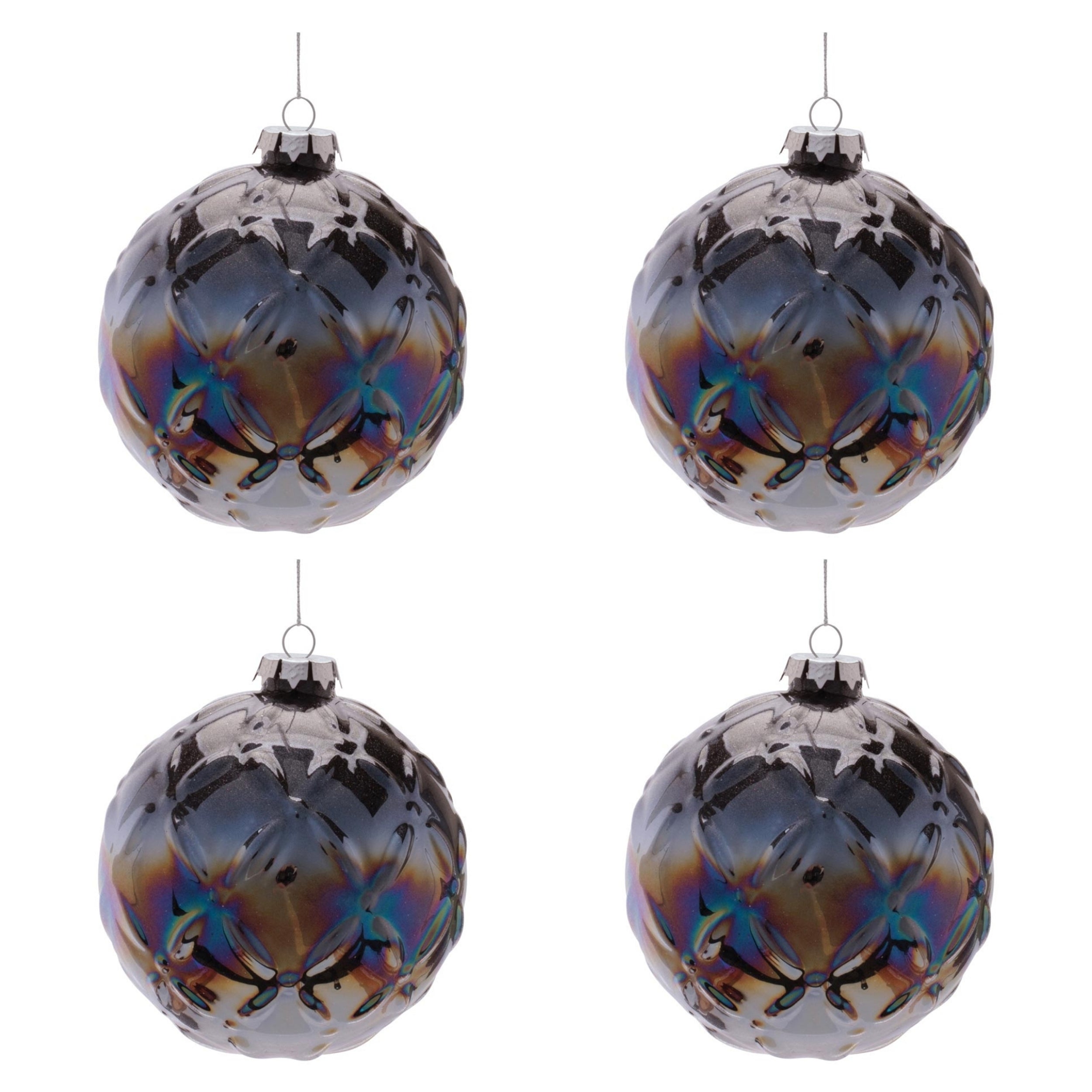 Glass Ball Ornament Set of 4 Ð 5"
