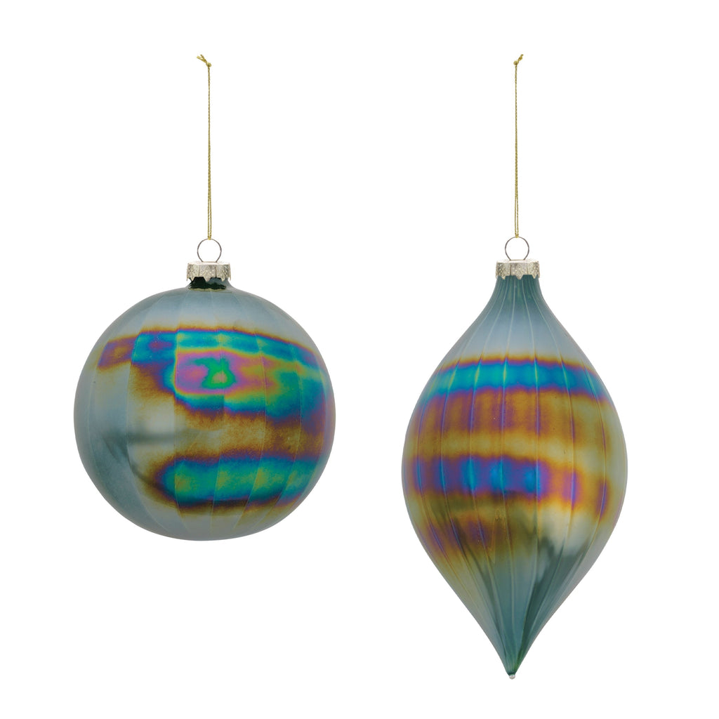 Glass Ornament Set of 4 Ð 5"D x 7.5"H