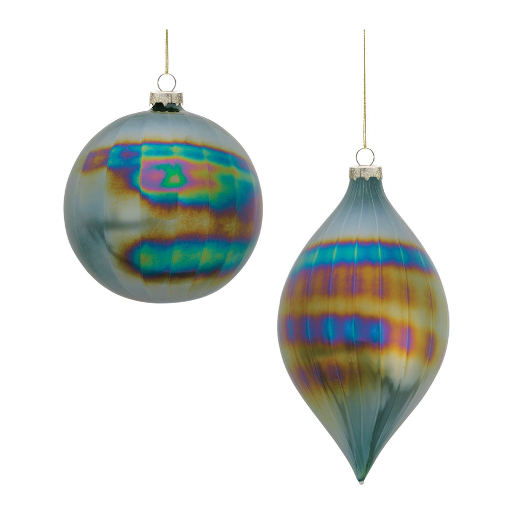 Glass Ornament Set of 4 Ð 5"D x 7.5"H