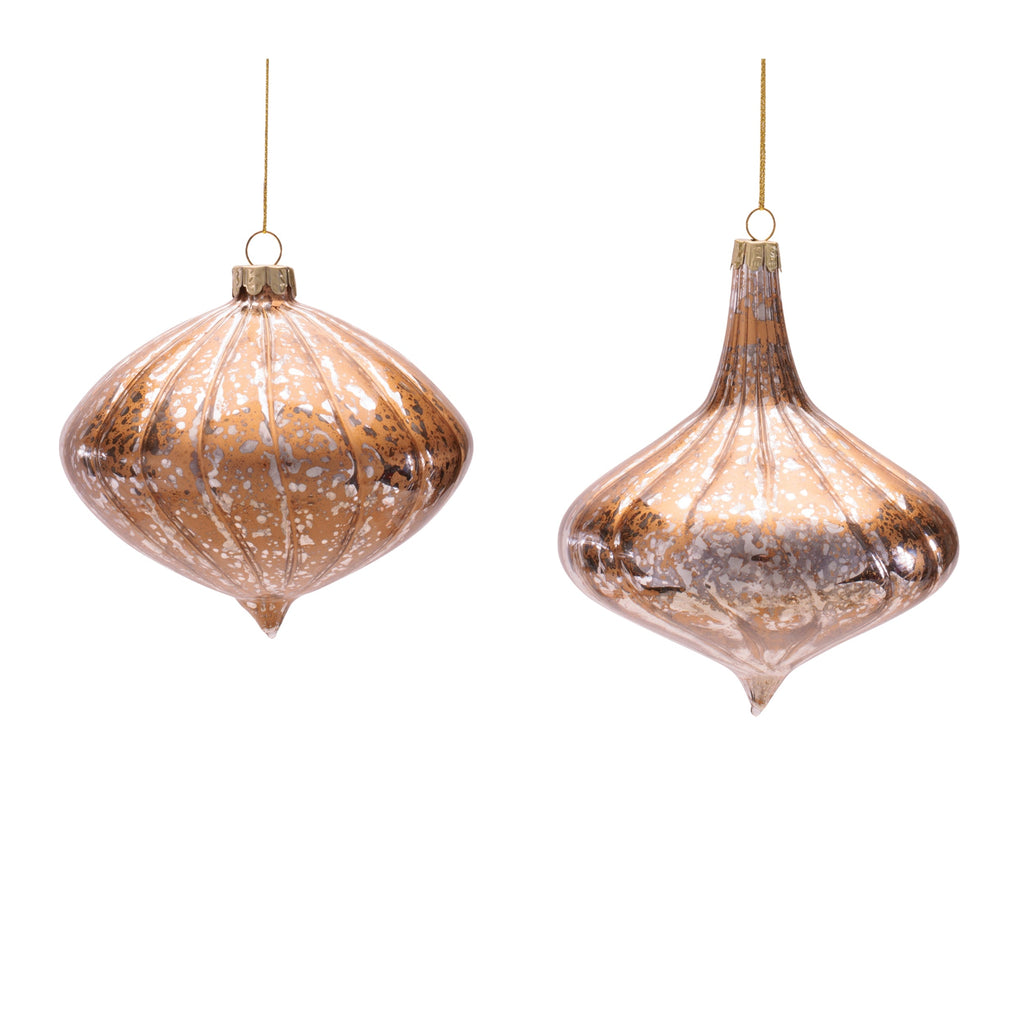 Glass Ornament Set of 4 Ð 4" & 4.5"H