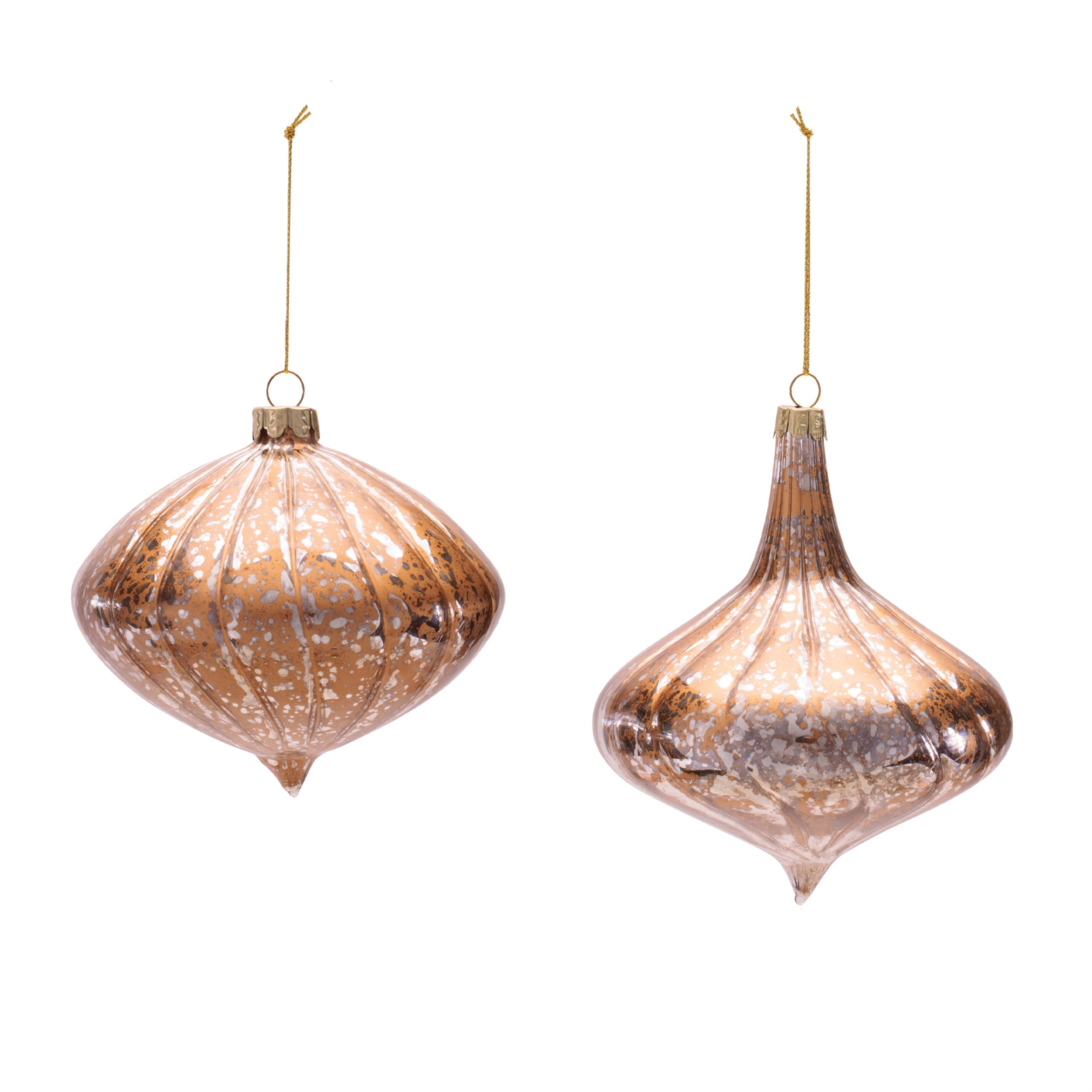 Glass Ornament Set of 4 Ð 4" & 4.5"H