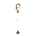 Distressed Metal Lantern Post with Glass Insert 48"H