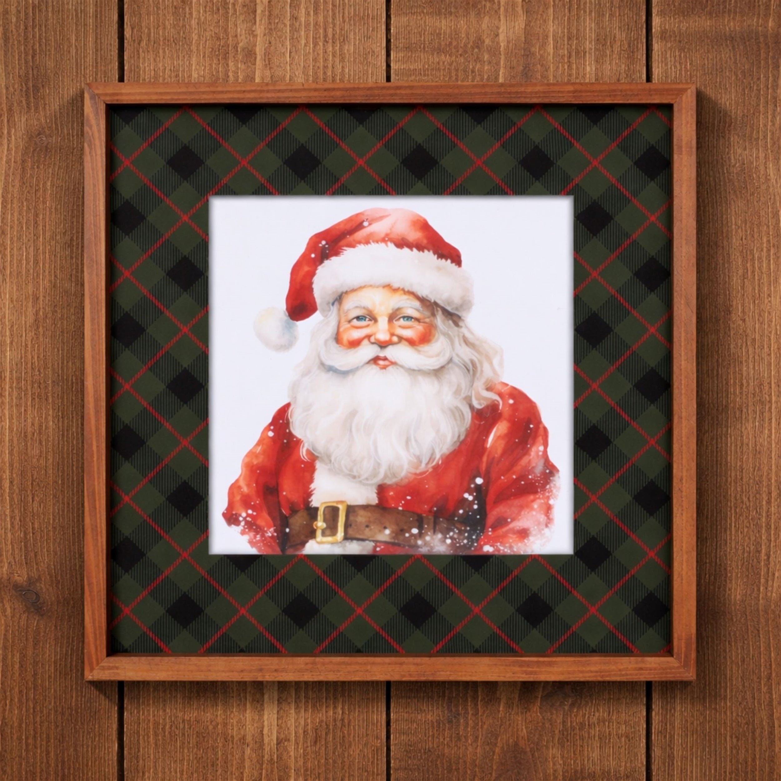 Framed Santa Claus Wall Art Print 15.5"H