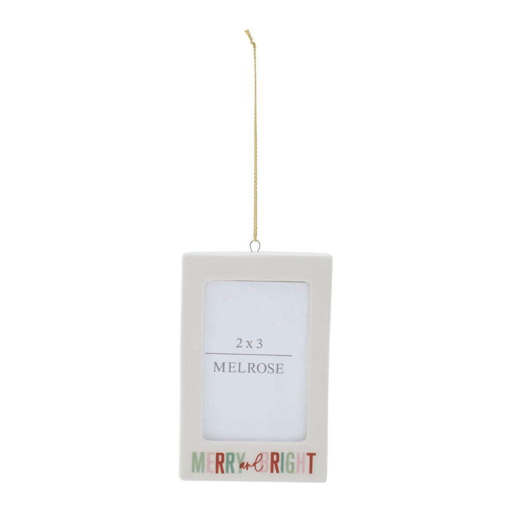 Merry & Bright Photo Frame Ornament Set of 6 Ð 3"L x 4.25"H