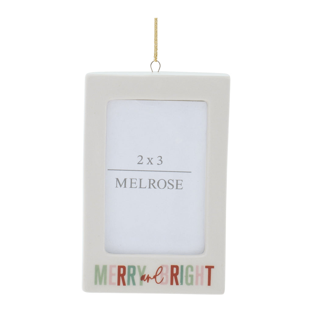Merry & Bright Photo Frame Ornament Set of 6 Ð 3"L x 4.25"H
