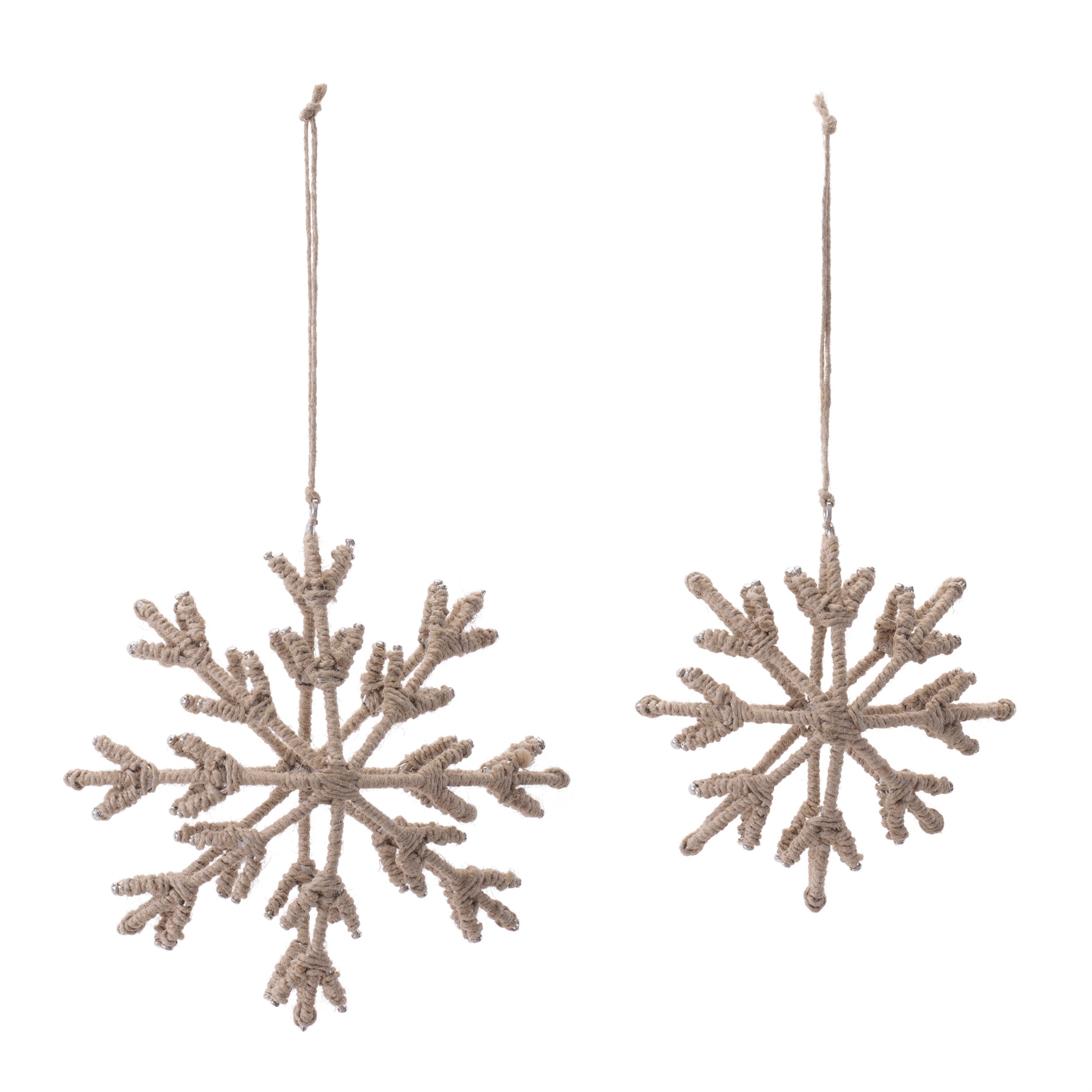 Iron and Jute Snowflake Ornament Set of 4 Ð 4" & 5"H