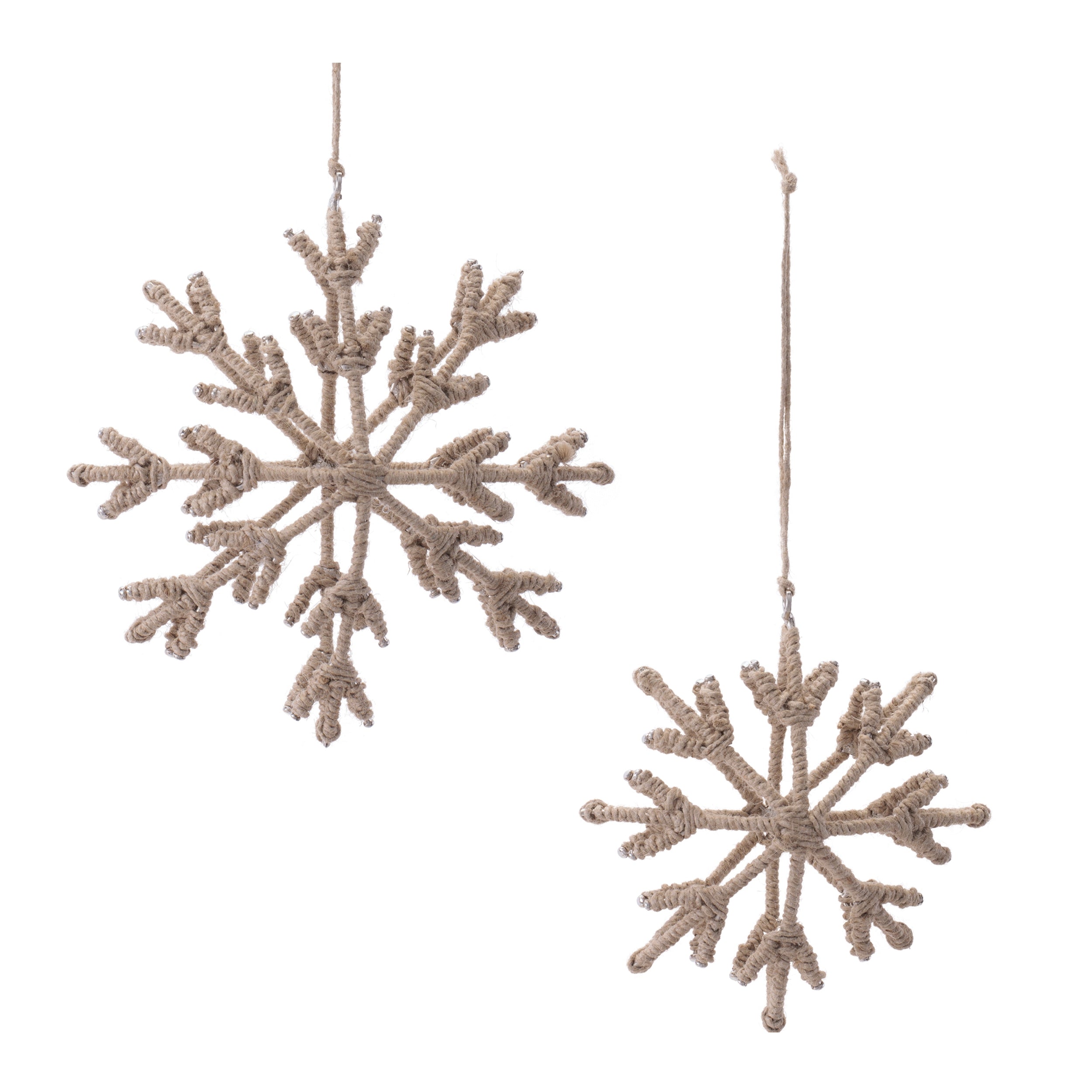 Iron and Jute Snowflake Ornament Set of 4 Ð 4" & 5"H