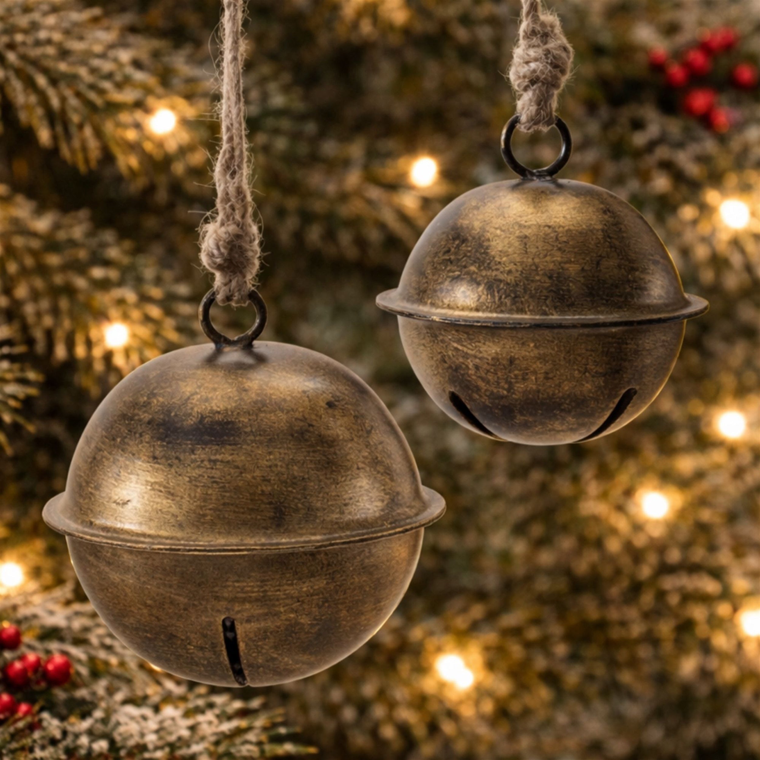 Iron and Jute Bell Ornament Set of 8 Ð 3" & 4"D