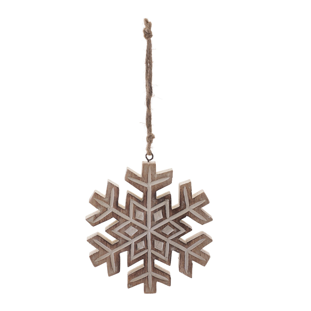 Wooden Snowflake Ornament Set of 6 Ð 5.5"H