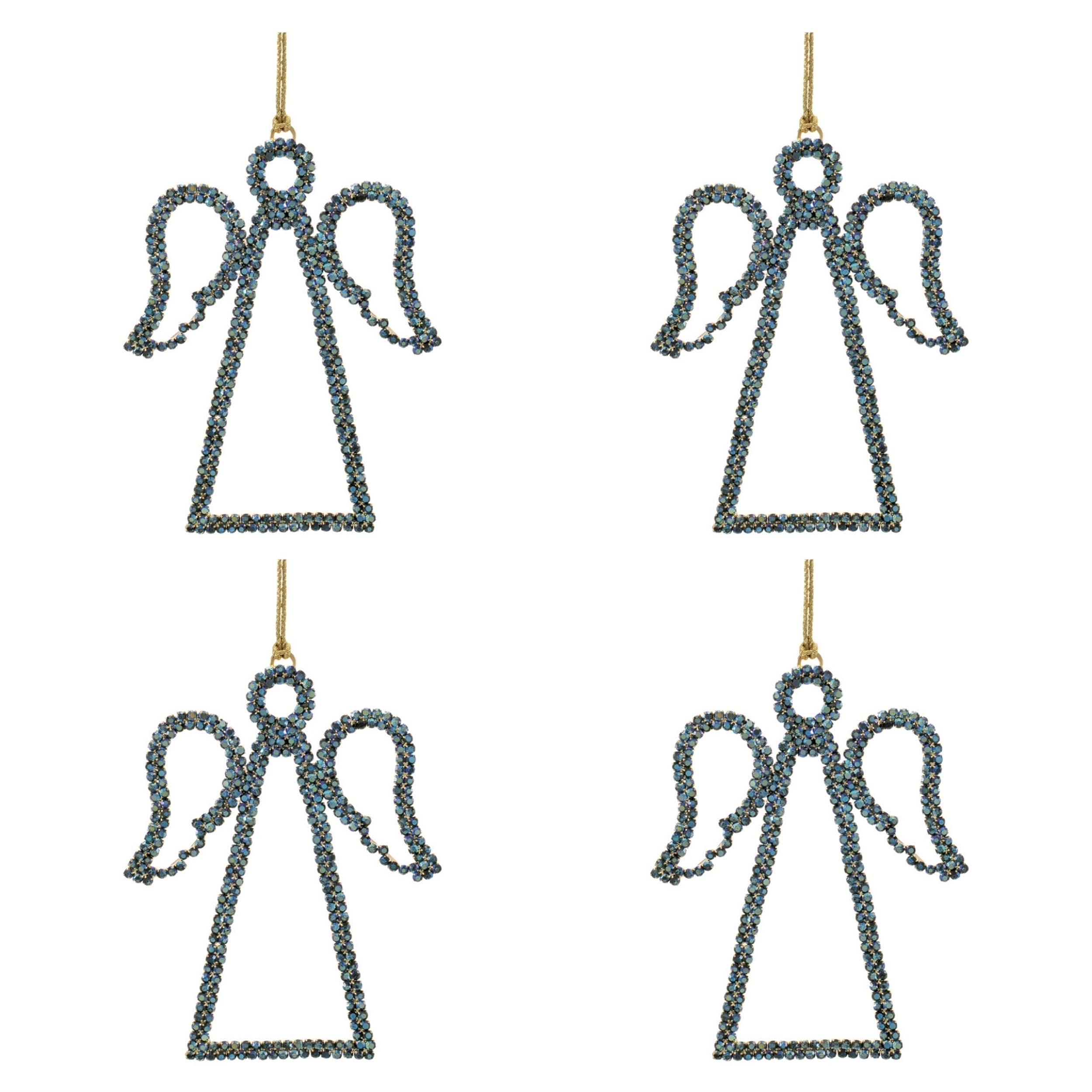 Angel Ornament Set of 4 Ð 5.25"H Iron & Acrylic