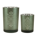 Frosted Snowflake Candle Holder (Set of 2)