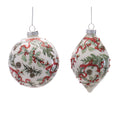 Holiday Botanical Glass Ornament (Set of 6)