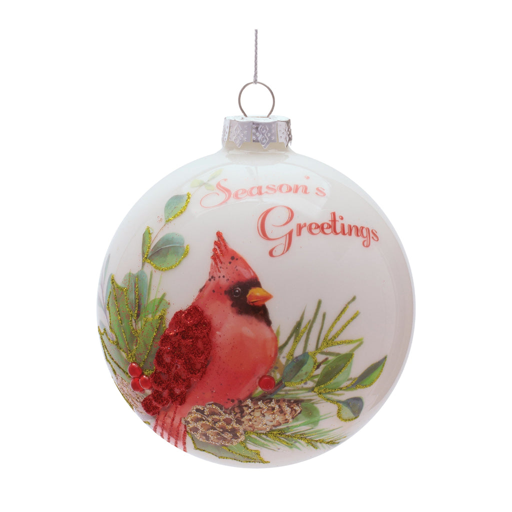 Cardinal Ball Ornament Set of 6 Ð 4"D Glass