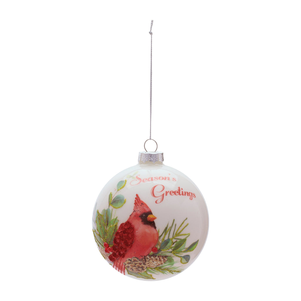 Cardinal Ball Ornament Set of 6 Ð 4"D Glass