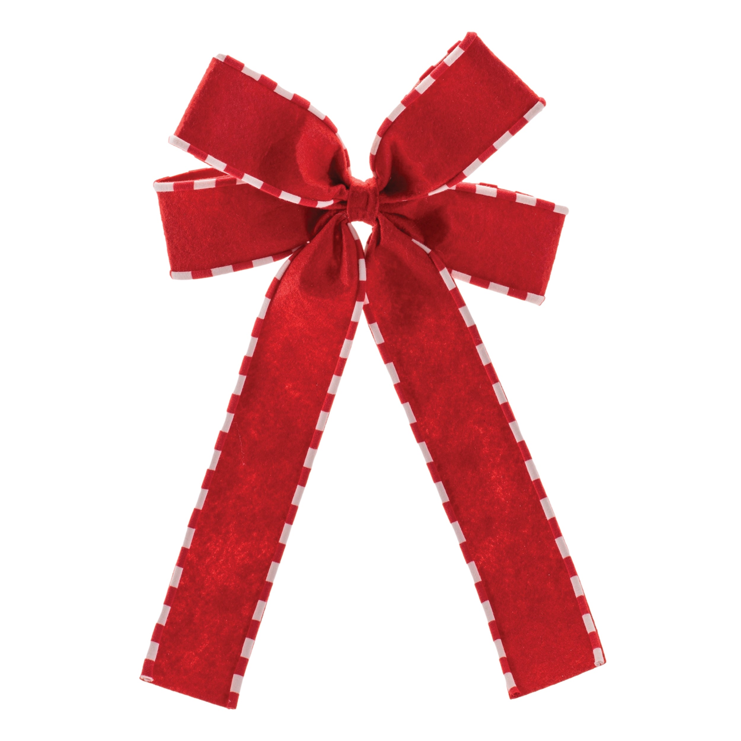 Striped Edge Bow Ornament (Set of 6)