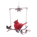 Cardinal on Branch Ornament Set of 4 Ð 7"H Resin & Metal
