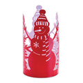 Cut Metal Snowman Candle Holder 8"H
