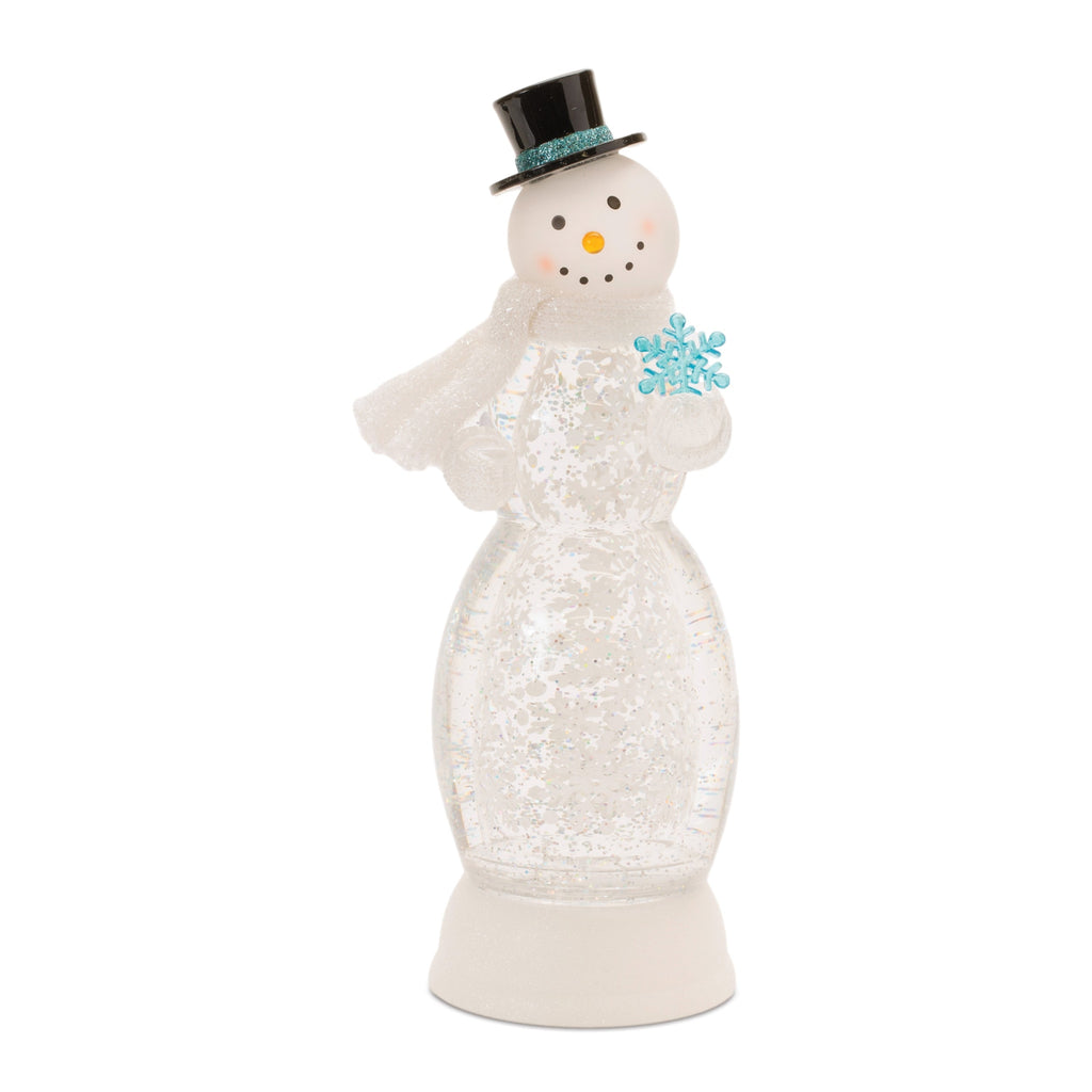 LED Snowman Snow Globe 13"H