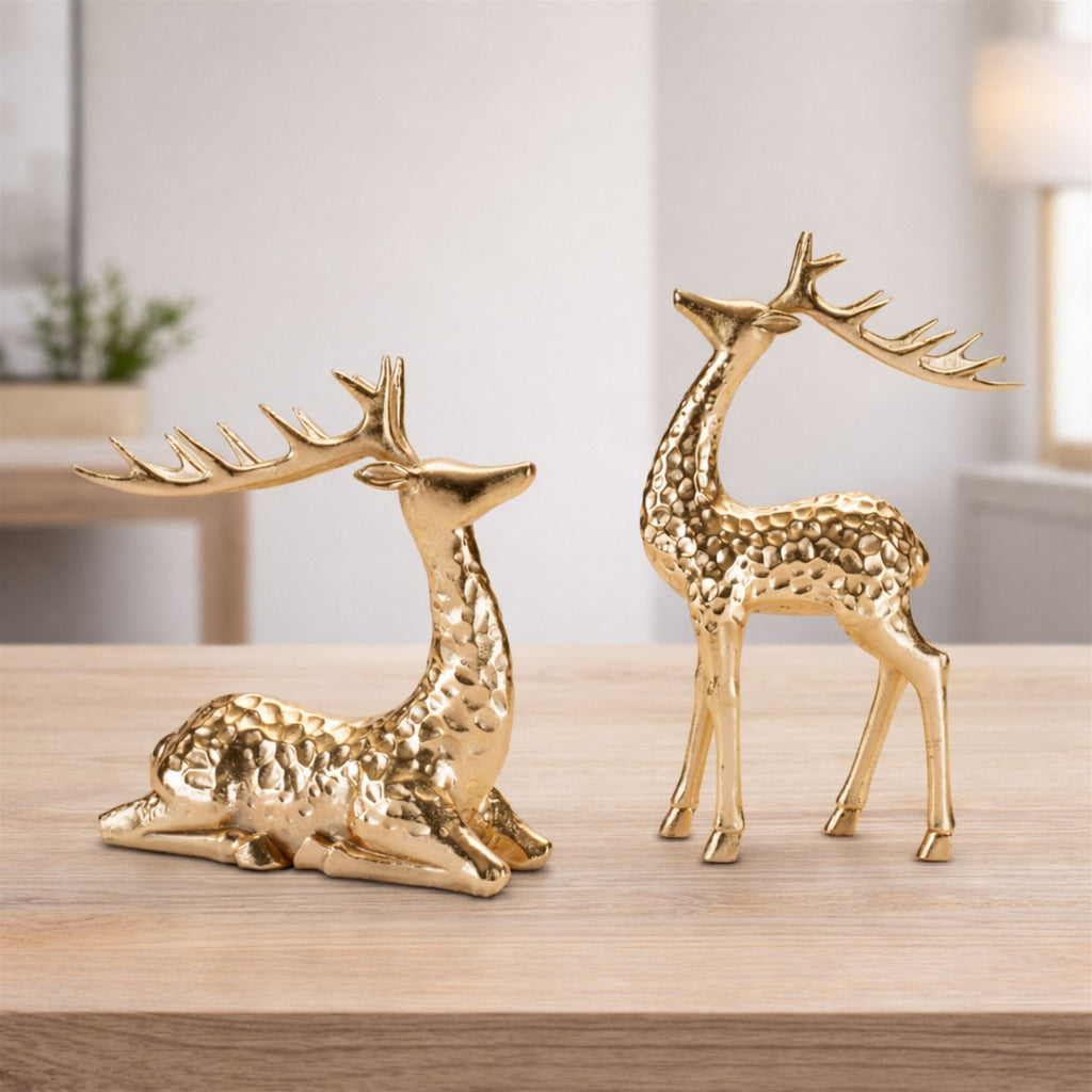 Gold Deer Figurines (Set of 2)