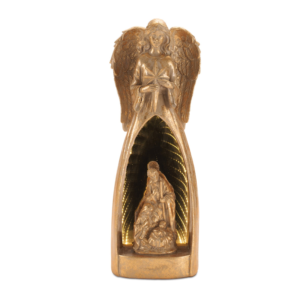 Angel with Holy Family EkkoLight Figurine 15.5"H