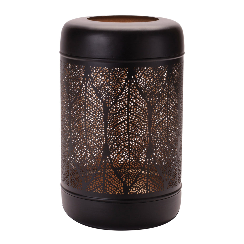 Cut Metal Leaf Pattern Lantern 13"H