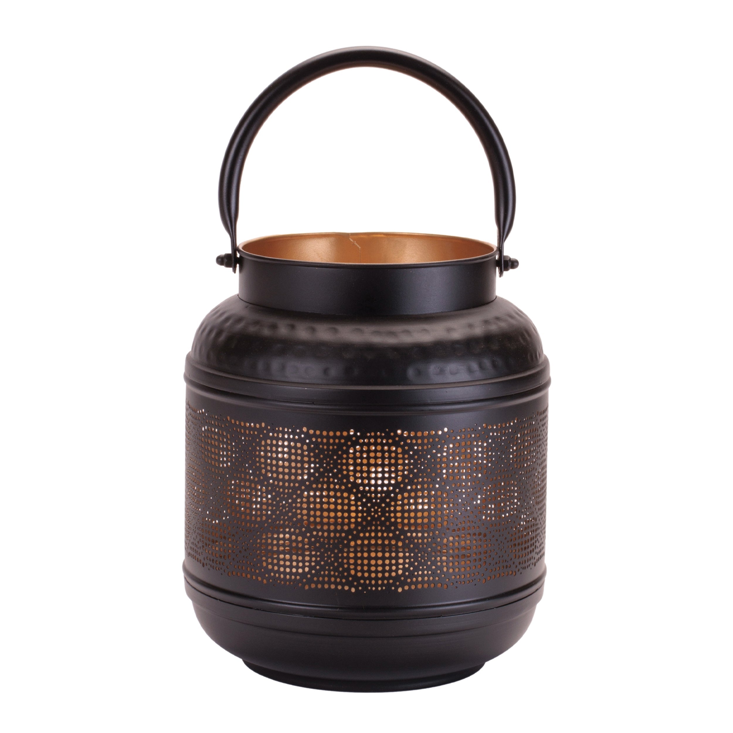 Decorative Cut-Out Metal Lantern 9.25"H