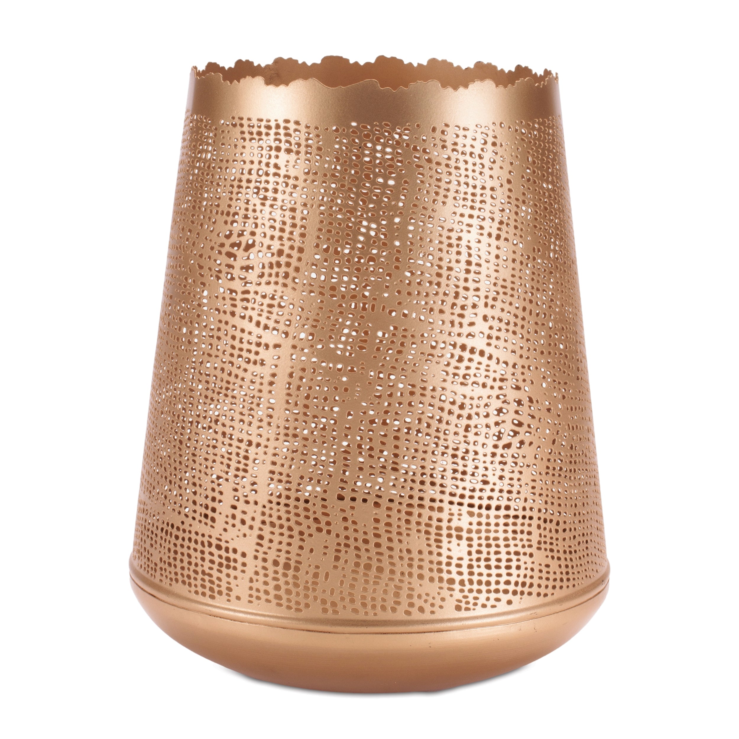 Gold Cut Metal Lantern (Set of 2)