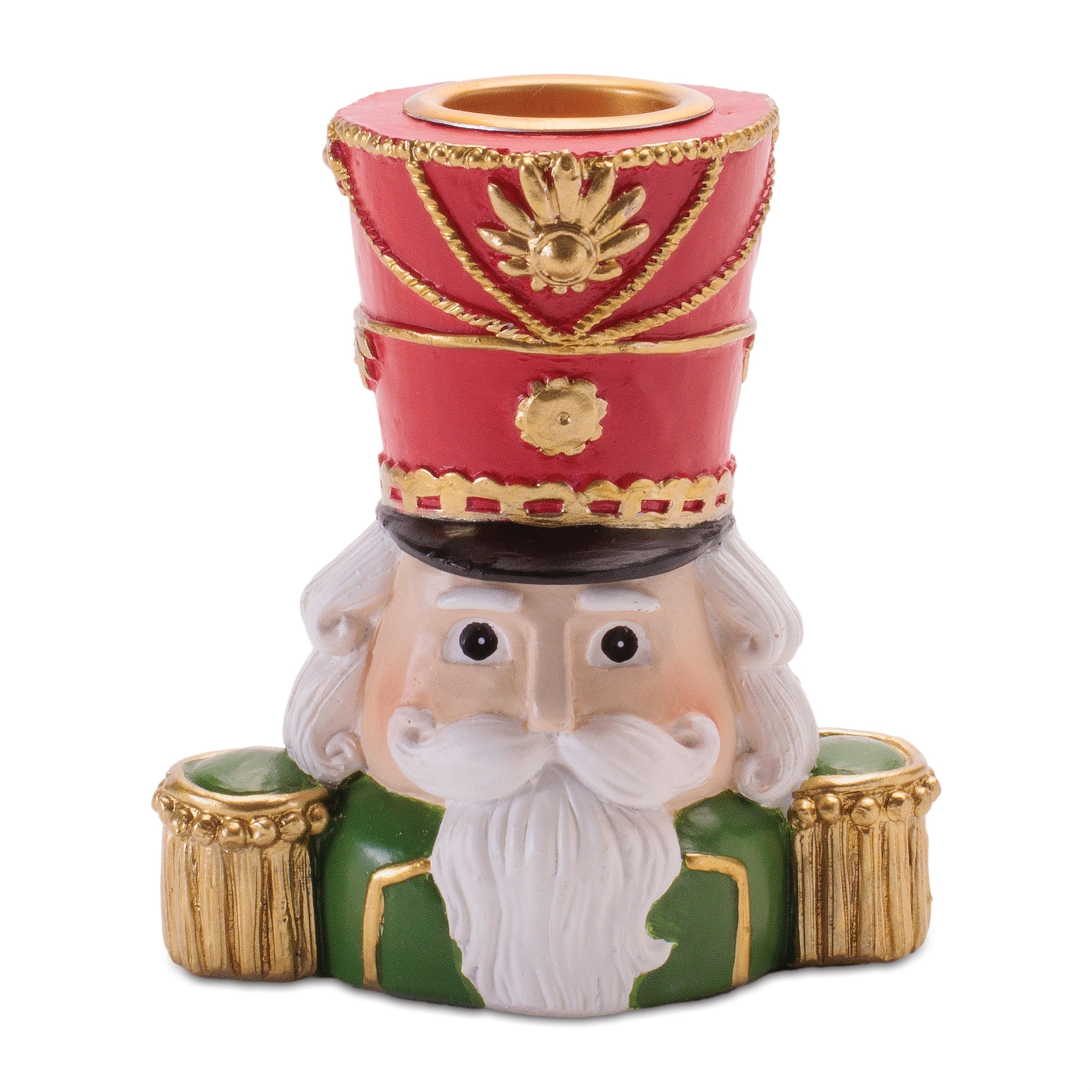 Nutcracker Head with Taper Candle Holder (Set of 2)