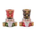 Nutcracker Head with Taper Candle Holder (Set of 2)