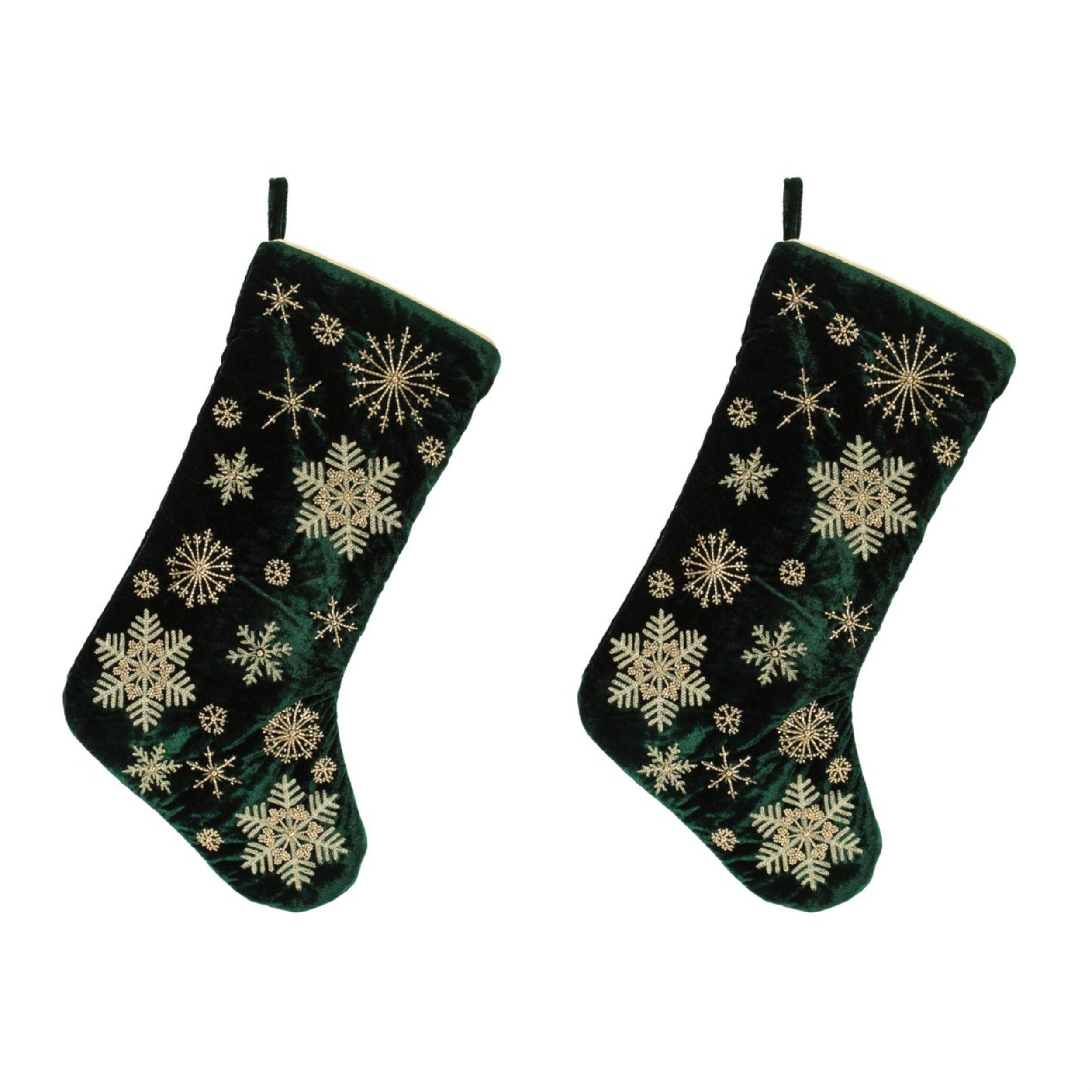 Velvet Snowflake Christmas Stocking 19.5"H