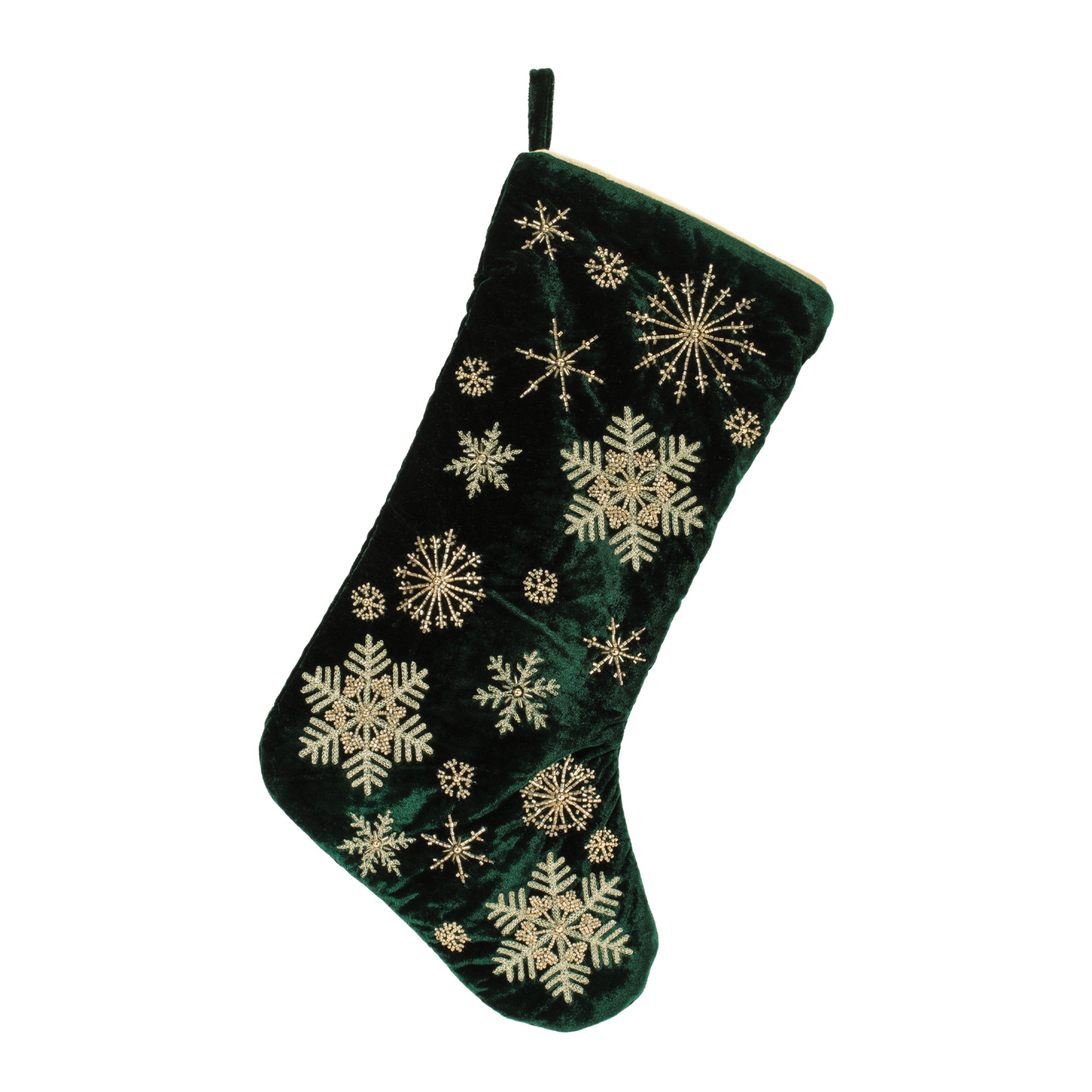 Velvet Snowflake Christmas Stocking 19.5"H