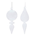 Frosted Textured Glass Finial Ornament (Set of 4)