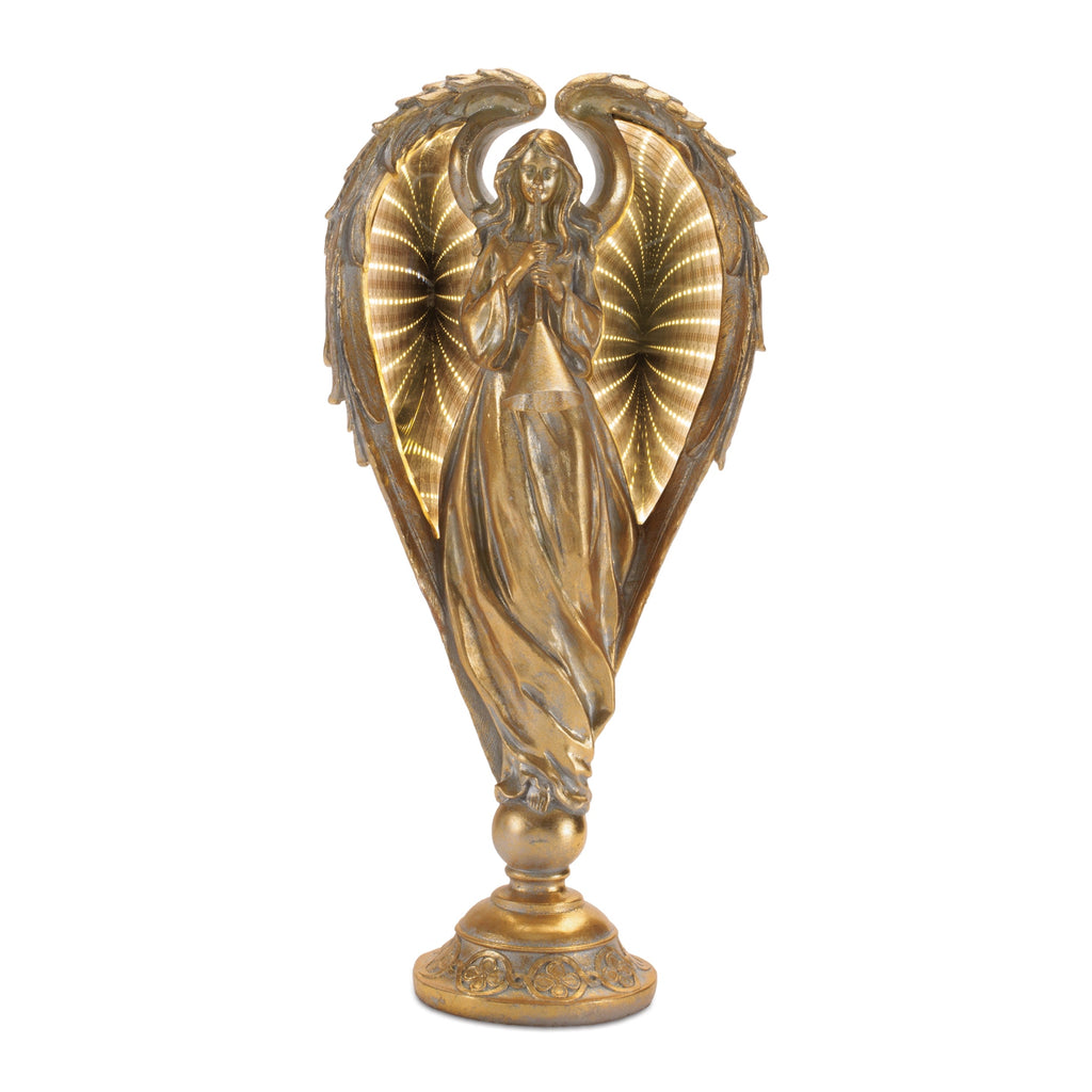 Gold Angel Figurine with Illuminated Ekkolight Wings