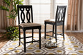 Baxton Studio Darcie Modern and Contemporary Sand Fabric Upholstered Espresso Brown Finished 2-Piece Wood Counter Stool Set of 4