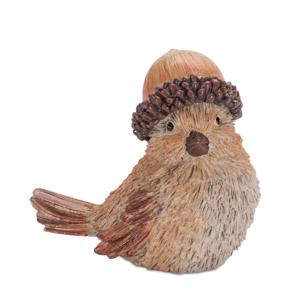 Woodland Bird with Acorn Hat Figurine (Set of 2)