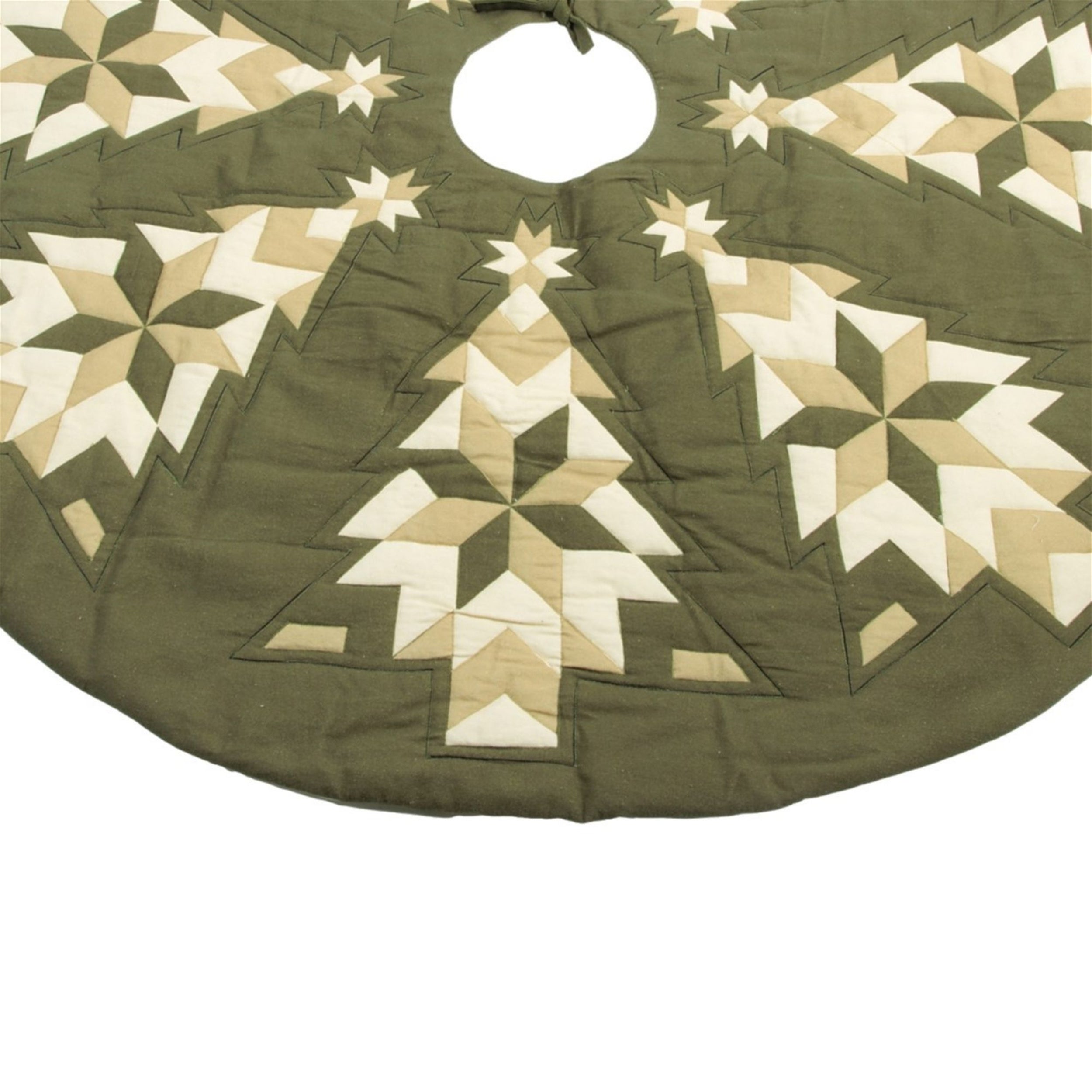 Patchwork Tree & Star Christmas Tree Skirt 48"D