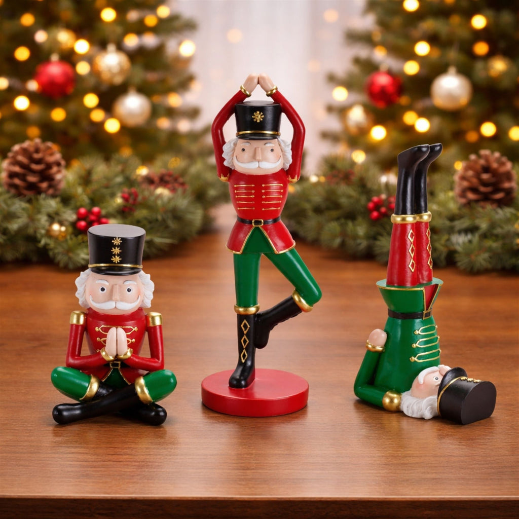 Yoga Nutcracker Soldier Figurines (Set of 3)