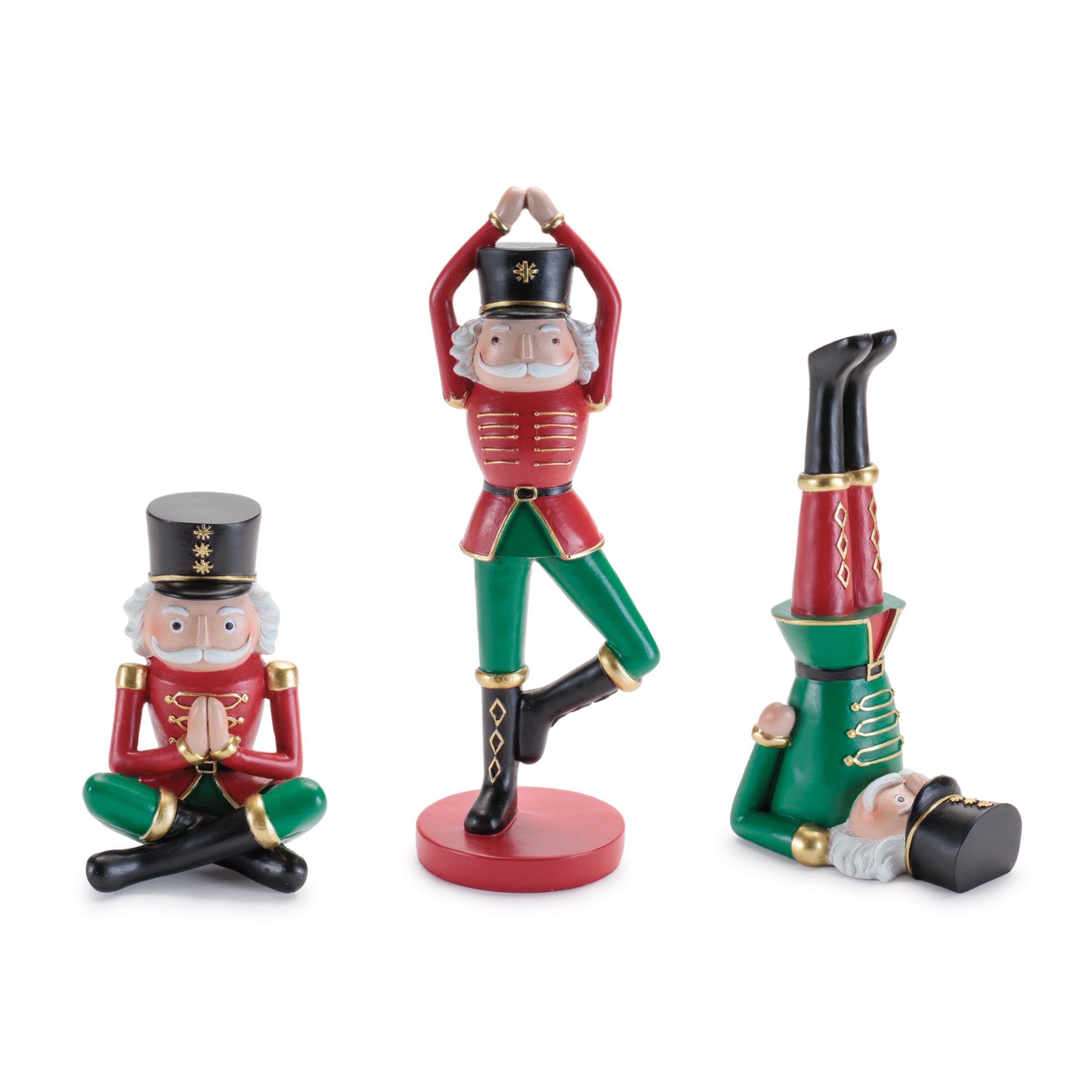 Yoga Nutcracker Soldier Figurines (Set of 3)