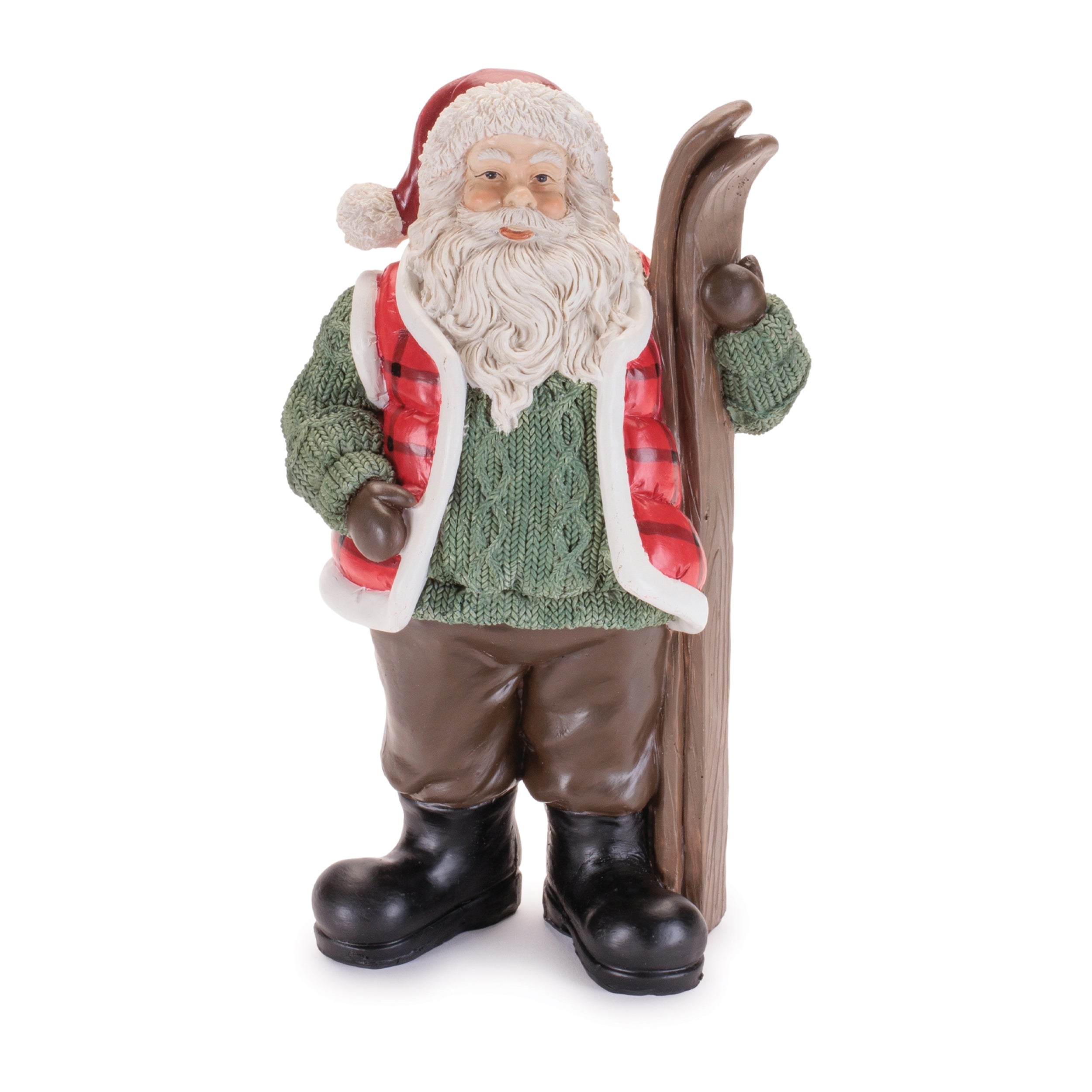 Santa Claus Figurines with Skis (Set of 2)