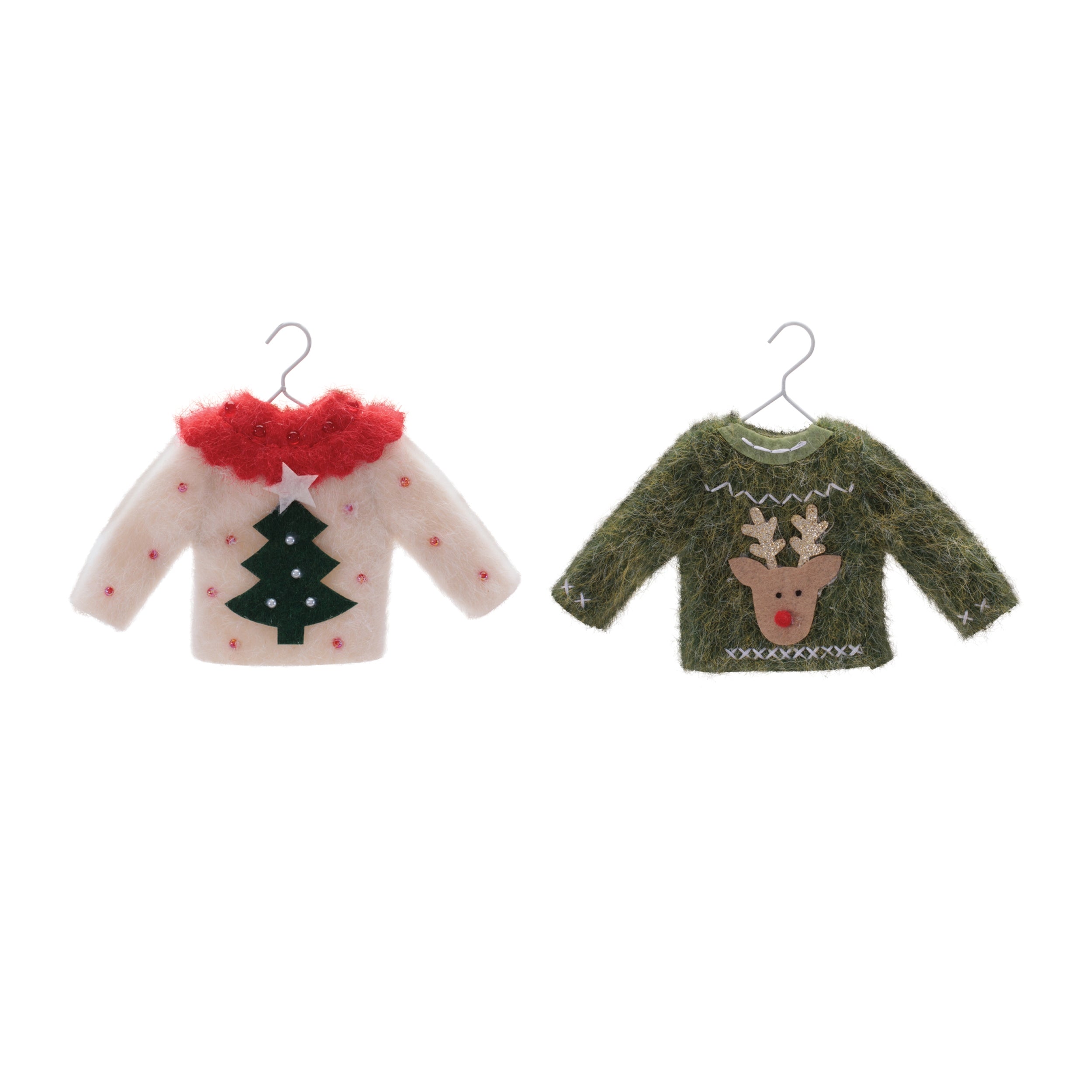 Festive Sweater on Hanger Ornament (Set of 12)