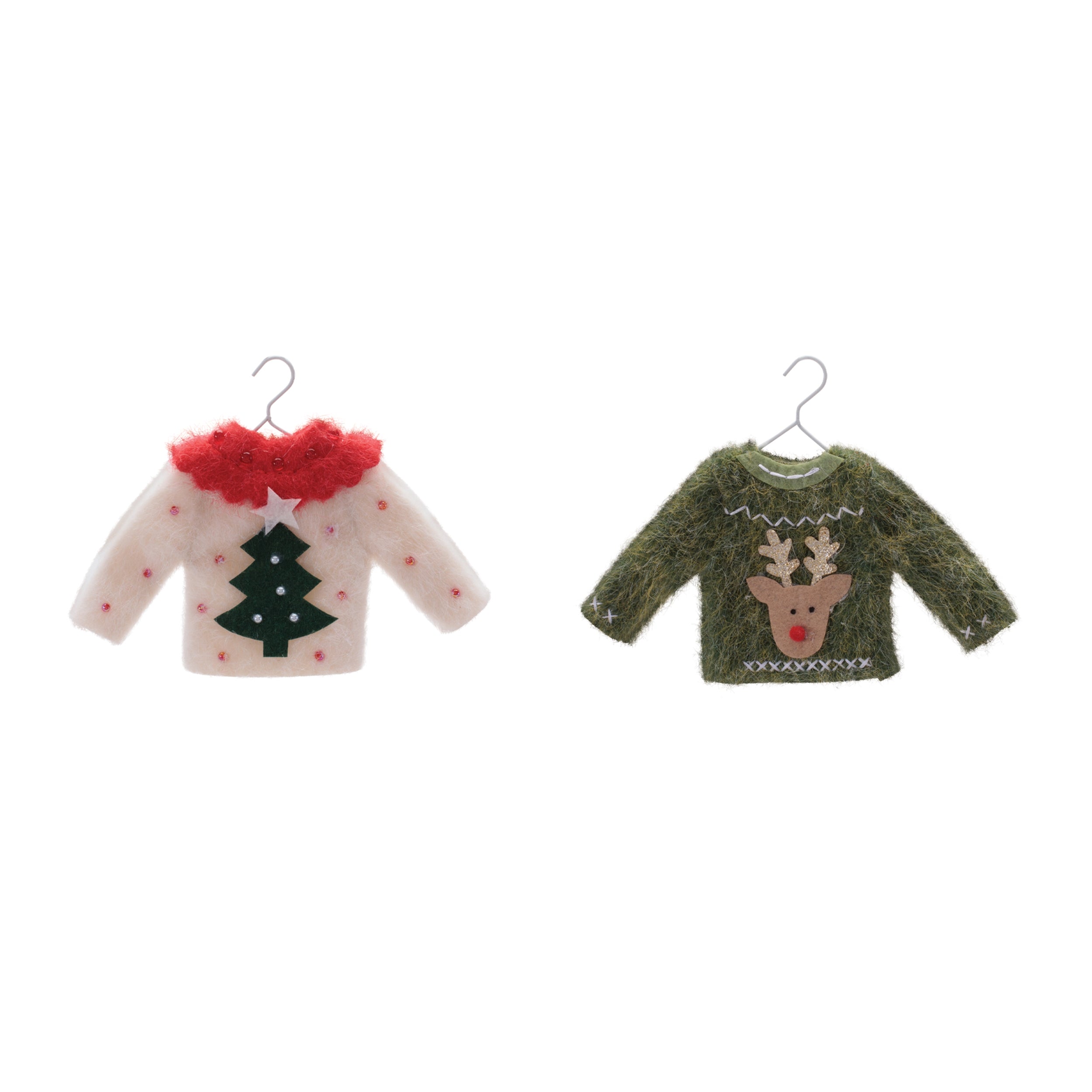 Festive Sweater on Hanger Ornament (Set of 12)
