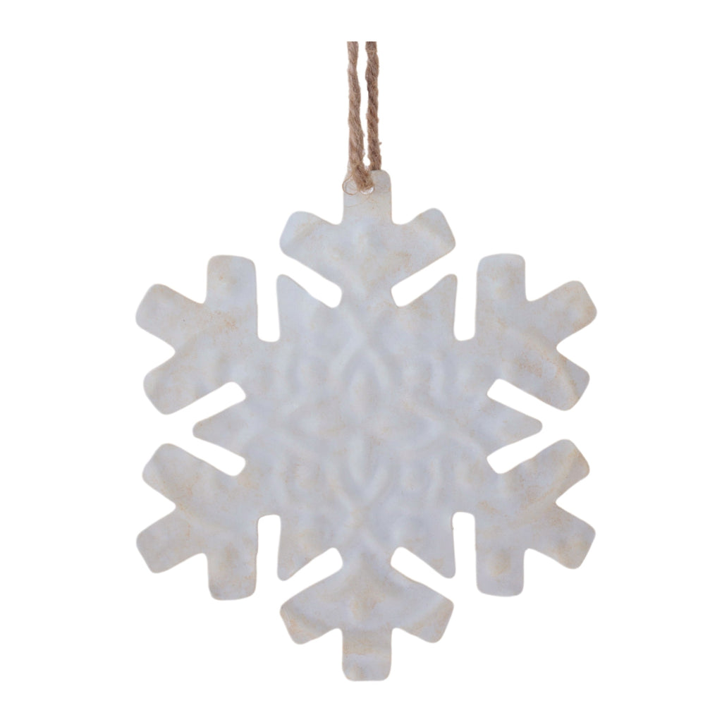 Snowflake and Deer Ornament Set of 12 Ð 5.25"H & 6"H Metal/Jute